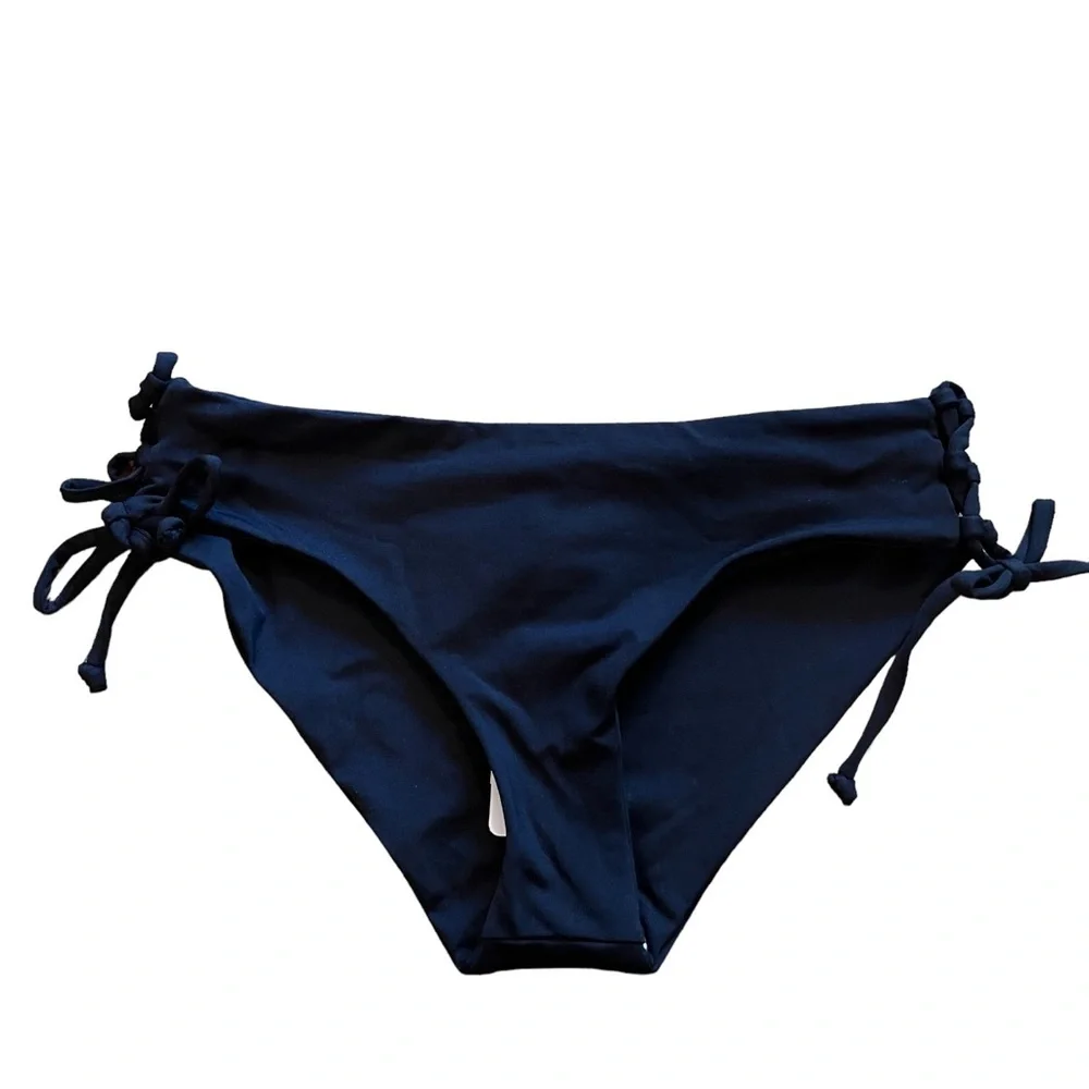 NEW L*Space Ella Black Lace Up Side Bikini Bottoms